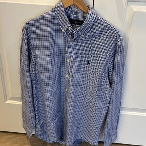 Ralph Lauren Blue and White Checkered Shirt